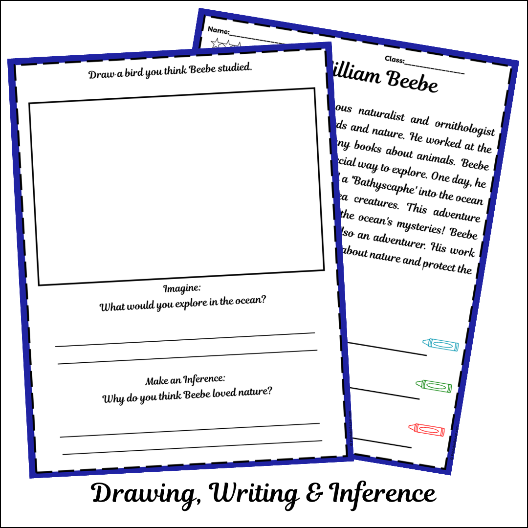 William Beebe | Short Reading Comprehension Creative Worksheet