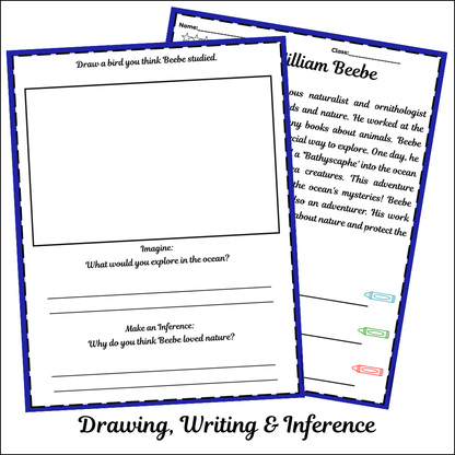 William Beebe | Short Reading Comprehension Creative Worksheet