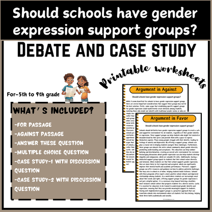 Should schools have gender expression support groups? | Debate Case Study Worksheet