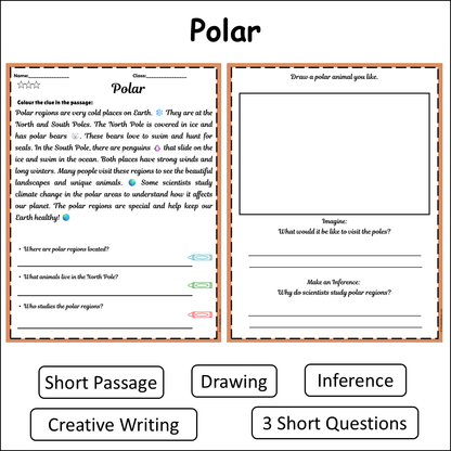 Polar | Short Reading Comprehension Creative Worksheet