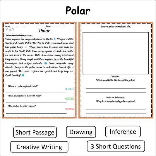 Polar | Short Reading Comprehension Creative Worksheet