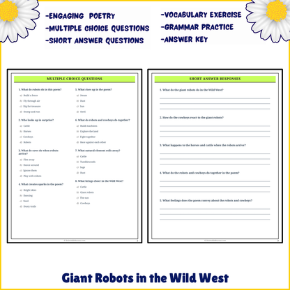 Giant Robots in the Wild West | Poem Grammar Worksheet Printable Activity