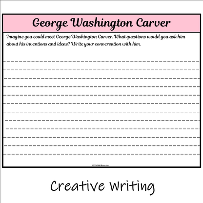 George Washington Carver | Main Idea and Supporting Details Reading Passage and Questions