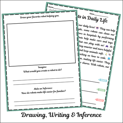 Robots in Daily Life | Short Reading Comprehension Creative Worksheet