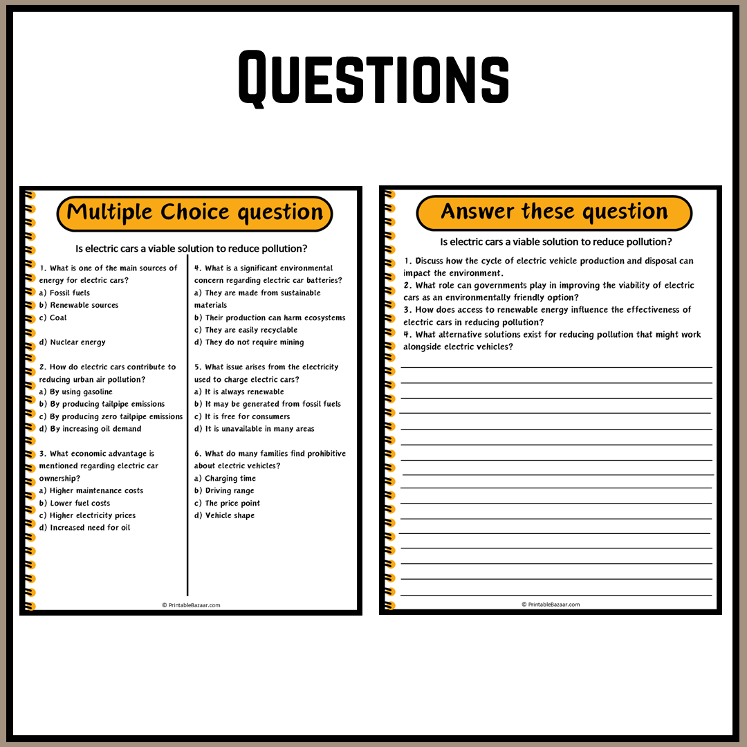 Is electric cars a viable solution to reduce pollution? | Debate Case Study Worksheet