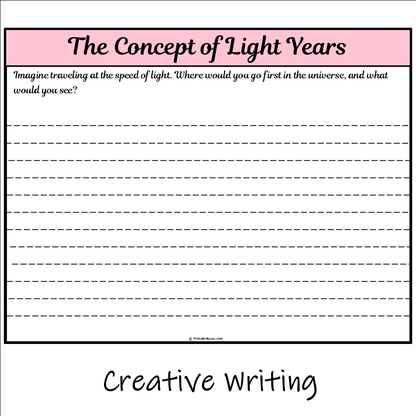 The Concept of Light Years | Main Idea and Supporting Details Reading Passage and Questions