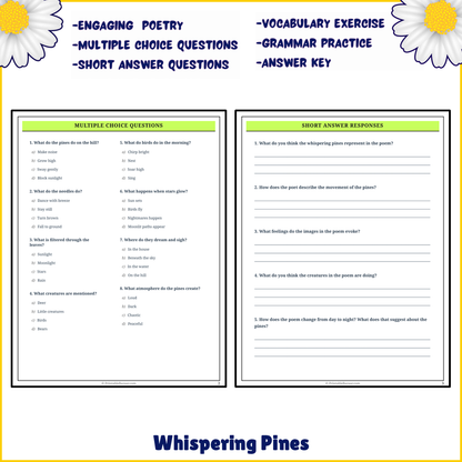 Whispering Pines | Poem Grammar Worksheet Printable Activity