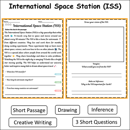International Space Station (ISS) | Short Reading Comprehension Creative Worksheet