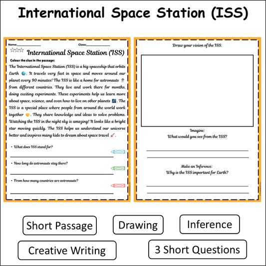 International Space Station (ISS) | Short Reading Comprehension Creative Worksheet