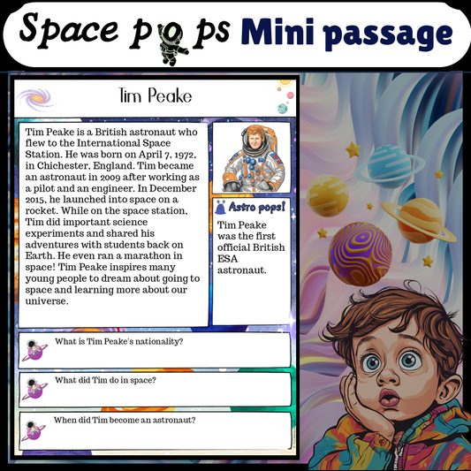 Tim Peake | Space Pops Reading Passage and Questions