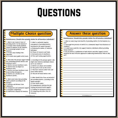 Homelessness: Should cities provide shelter for all homeless individuals? | Debate Case Study Worksheet