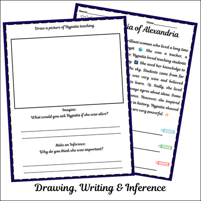 Hypatia of Alexandria | Short Reading Comprehension Creative Worksheet