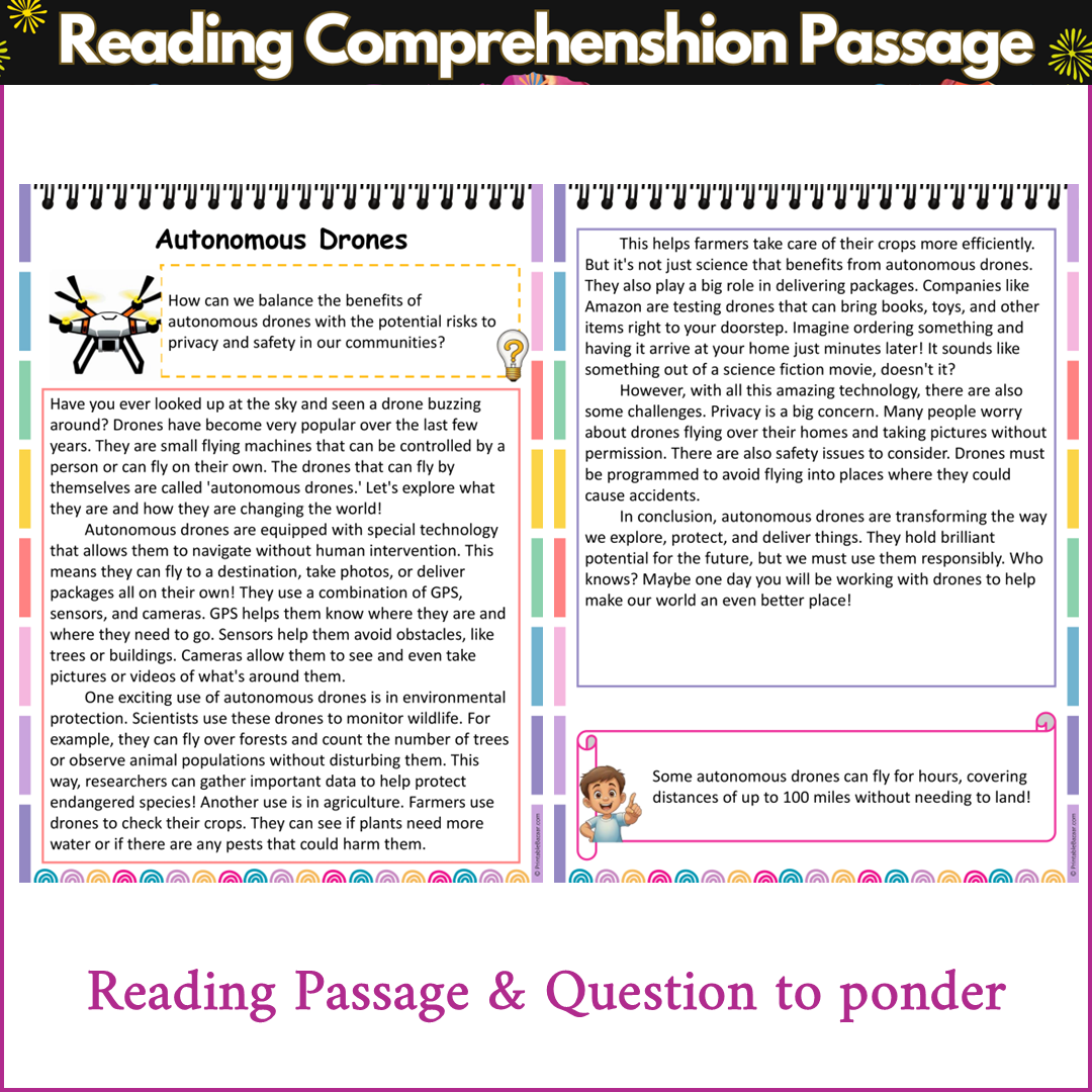 Autonomous Drones | Reading Comprehension Passage and Questions