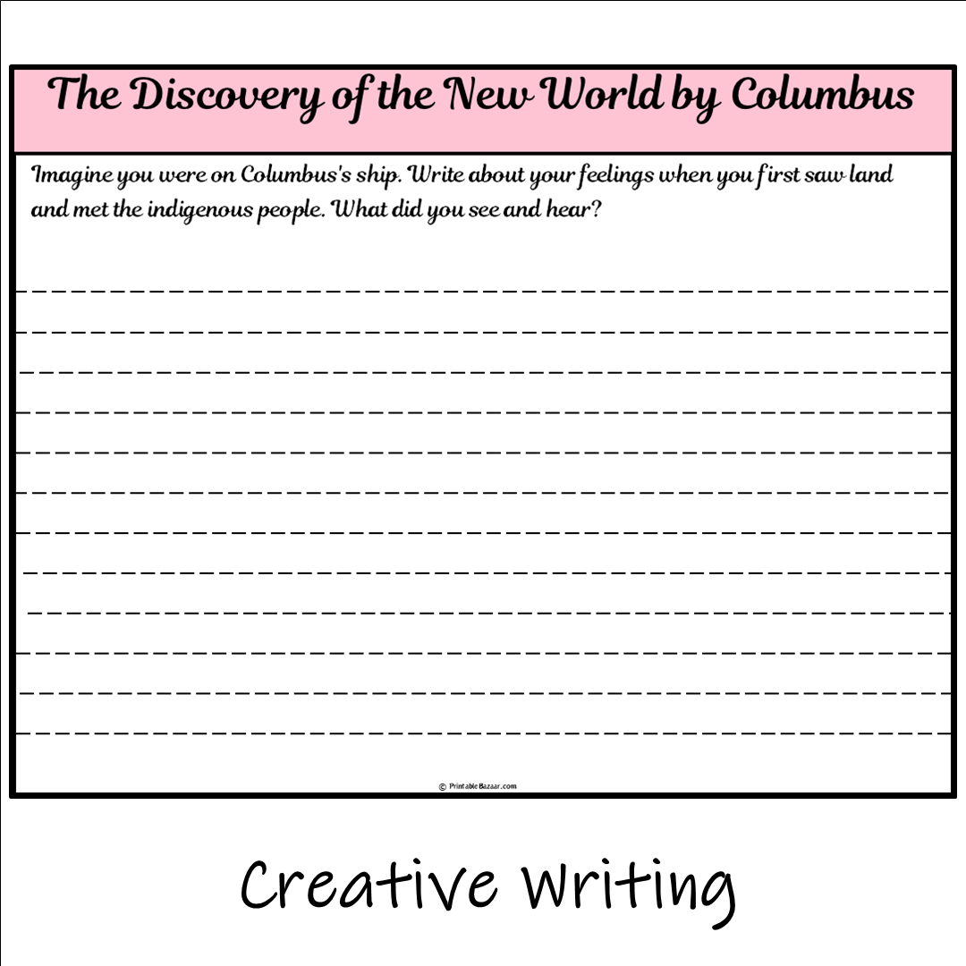 The Discovery of the New World by Columbus | Main Idea and Supporting Details Reading Passage and Questions