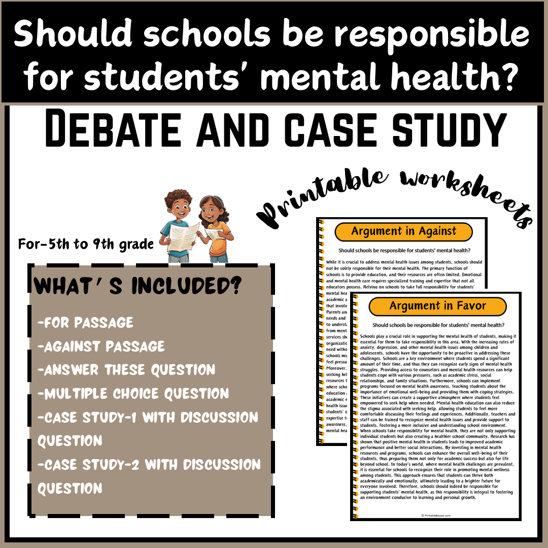 Should schools be responsible for students' mental health? | Debate Case Study Worksheet