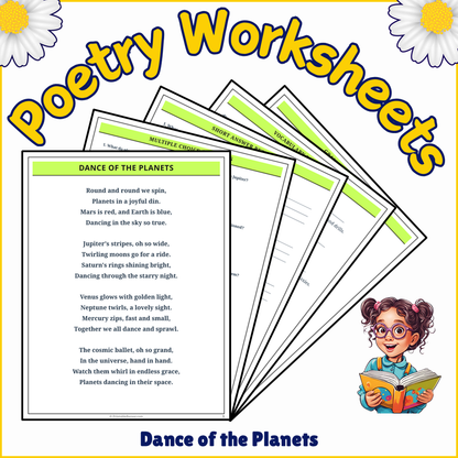 Dance of the Planets | Poem Grammar Worksheet Printable Activity