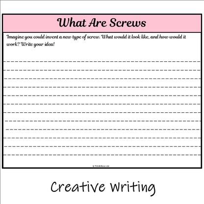 What Are Screws | Main Idea and Supporting Details Reading Passage and Questions