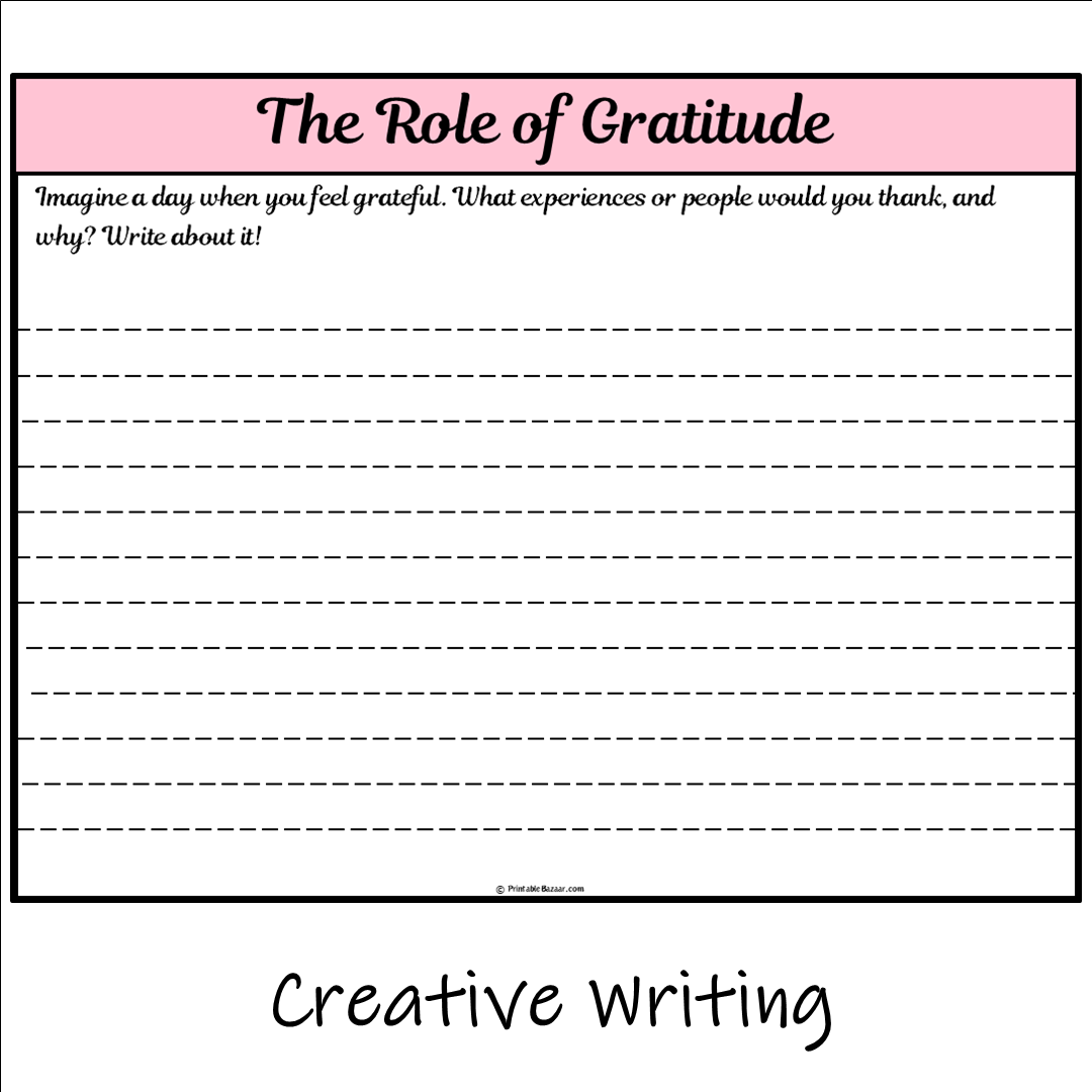 The Role of Gratitude | Main Idea and Supporting Details Reading Passage and Questions