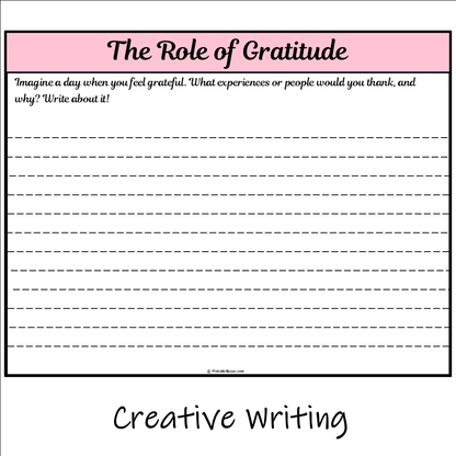 The Role of Gratitude | Main Idea and Supporting Details Reading Passage and Questions