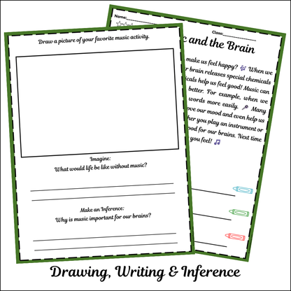 Music and the Brain | Short Reading Comprehension Creative Worksheet
