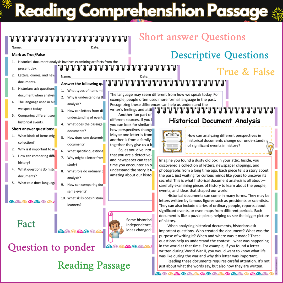 Historical Document Analysis | Reading Comprehension Passage and Questions