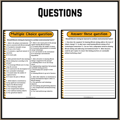 Should Bitcoin mining be banned to combat environmental harm? | Debate Case Study Worksheet