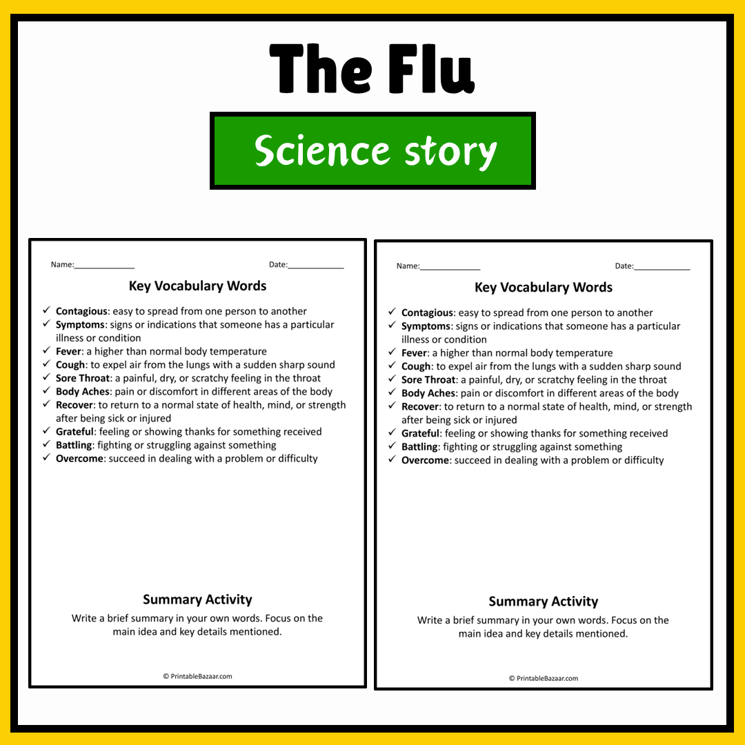 The Flu | Science Story Reading Comprehension Activity