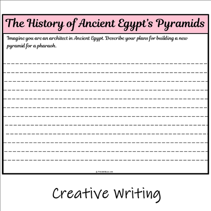 The History of Ancient Egypt’s Pyramids | Main Idea and Supporting Details Reading Passage and Questions