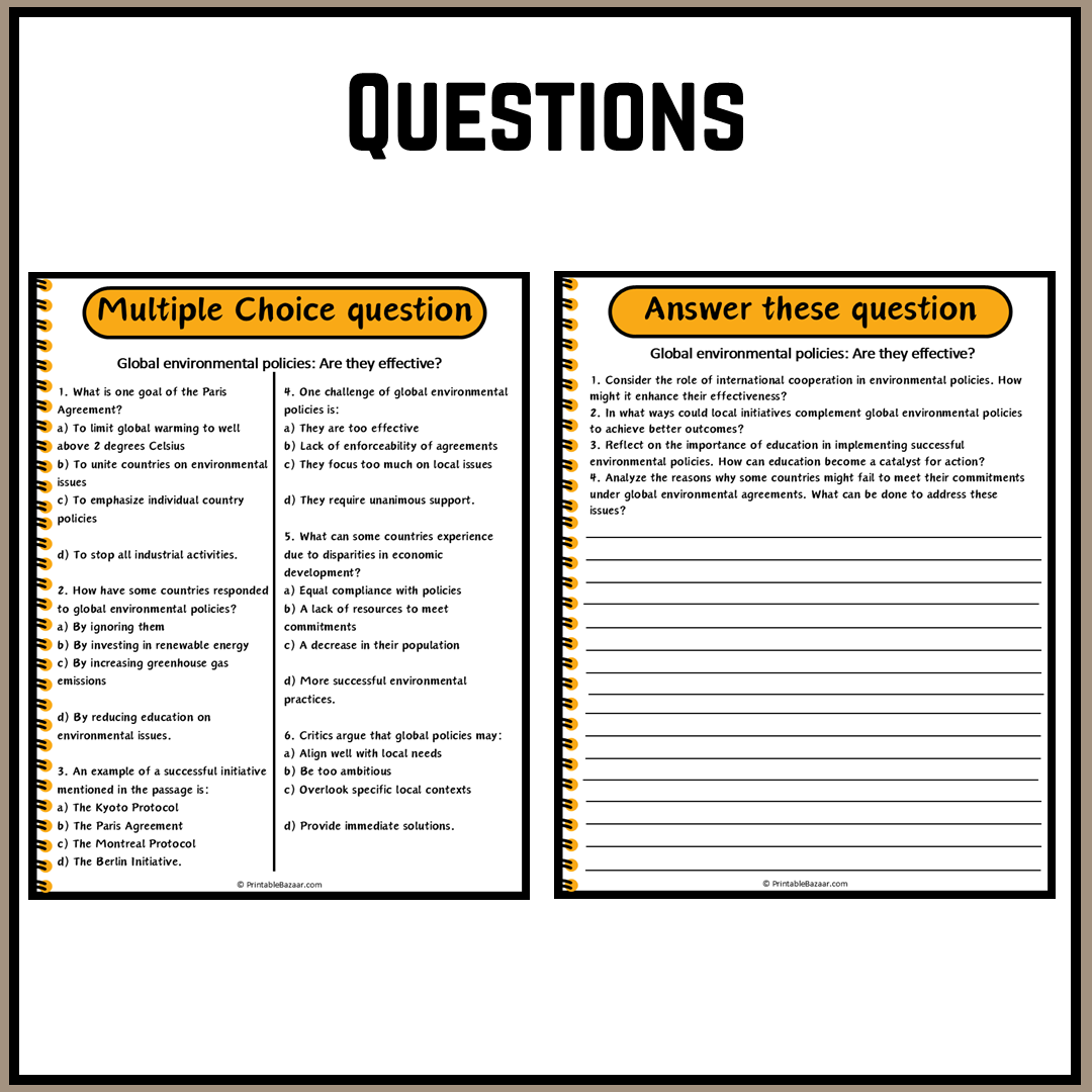 Global environmental policies: Are they effective? | Debate Case Study Worksheet