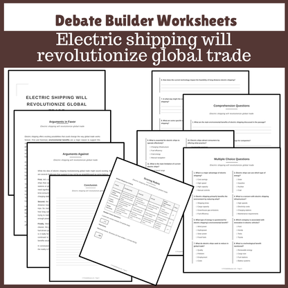 Electric shipping will revolutionize global trade | Favour and Against Worksheet Printable Activity