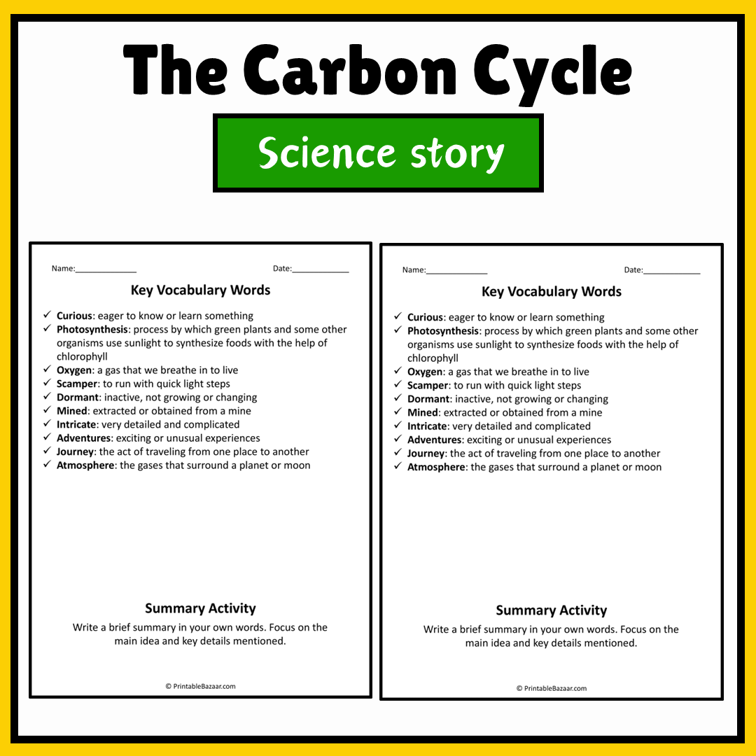 The Carbon Cycle | Science Story Reading Comprehension Activity