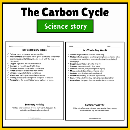 The Carbon Cycle | Science Story Reading Comprehension Activity