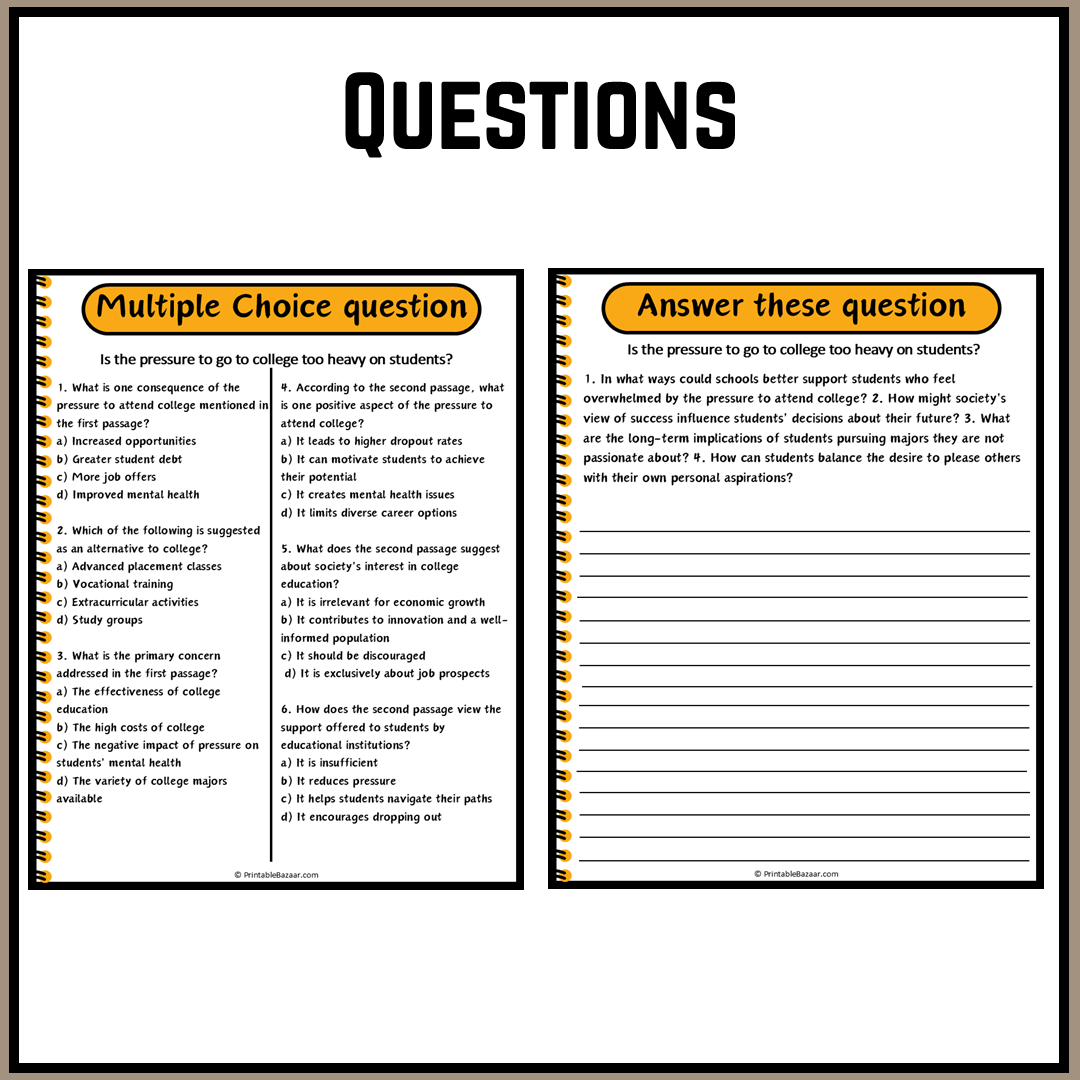 Is the pressure to go to college too heavy on students? | Debate Case Study Worksheet