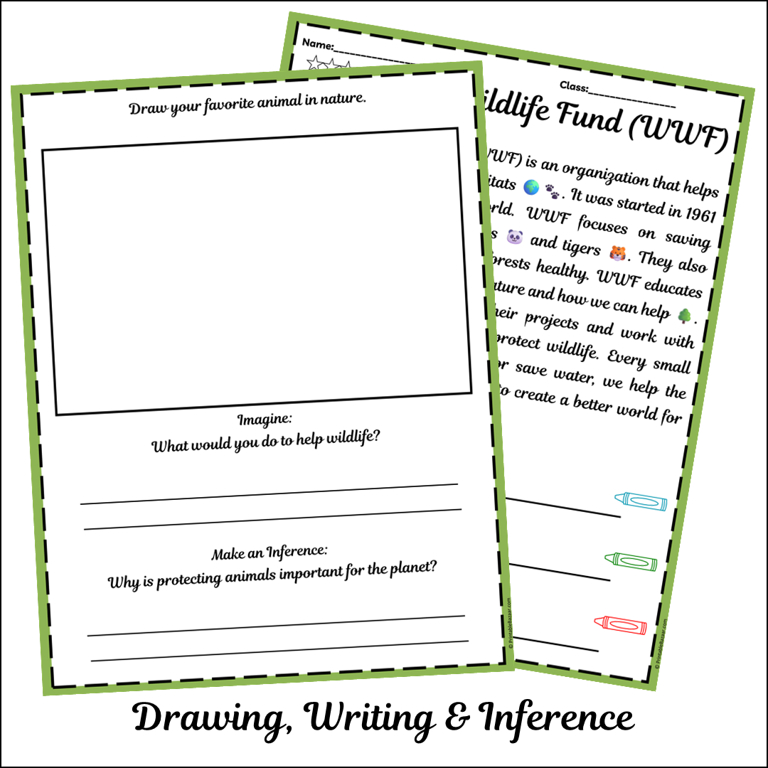 World Wildlife Fund (WWF) | Short Reading Comprehension Creative Worksheet