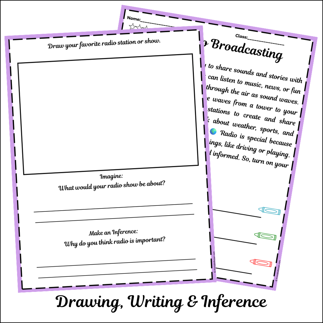 Radio Broadcasting | Short Reading Comprehension Creative Worksheet