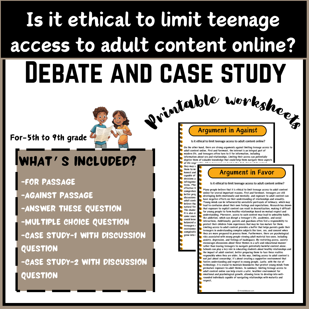 Is it ethical to limit teenage access to adult content online? | Debate Case Study Worksheet