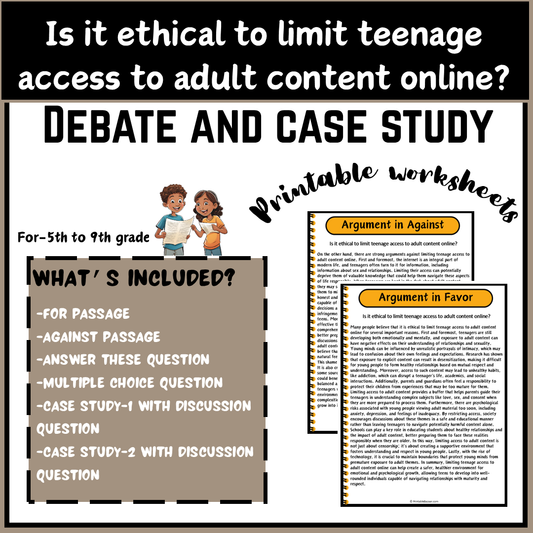 Is it ethical to limit teenage access to adult content online? | Debate Case Study Worksheet