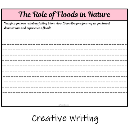 The Role of Floods in Nature | Main Idea and Supporting Details Reading Passage and Questions