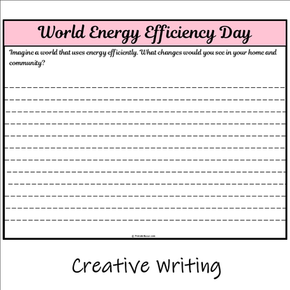 World Energy Efficiency Day | Main Idea and Supporting Details Reading Passage and Questions