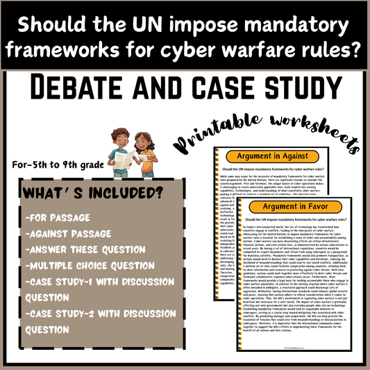 Should the UN impose mandatory frameworks for cyber warfare rules? | Debate Case Study Worksheet