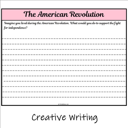 The American Revolution | Main Idea and Supporting Details Reading Passage and Questions