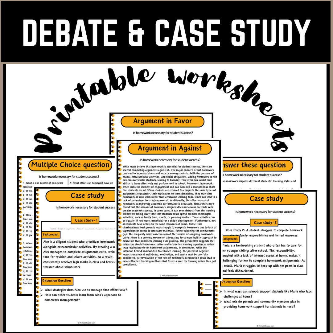 Is homework necessary for student success? | Debate Case Study Worksheet
