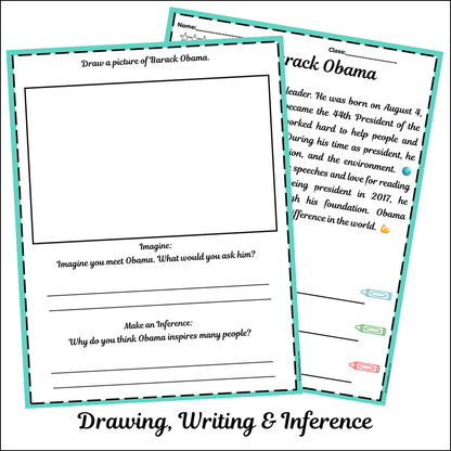 Barack Obama | Short Reading Comprehension Creative Worksheet