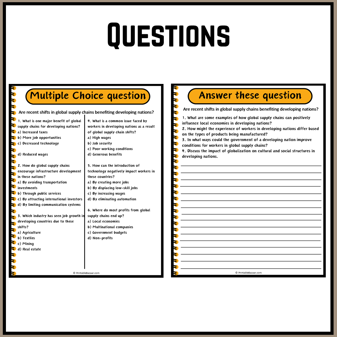 Are recent shifts in global supply chains benefiting developing nations? | Debate Case Study Worksheet