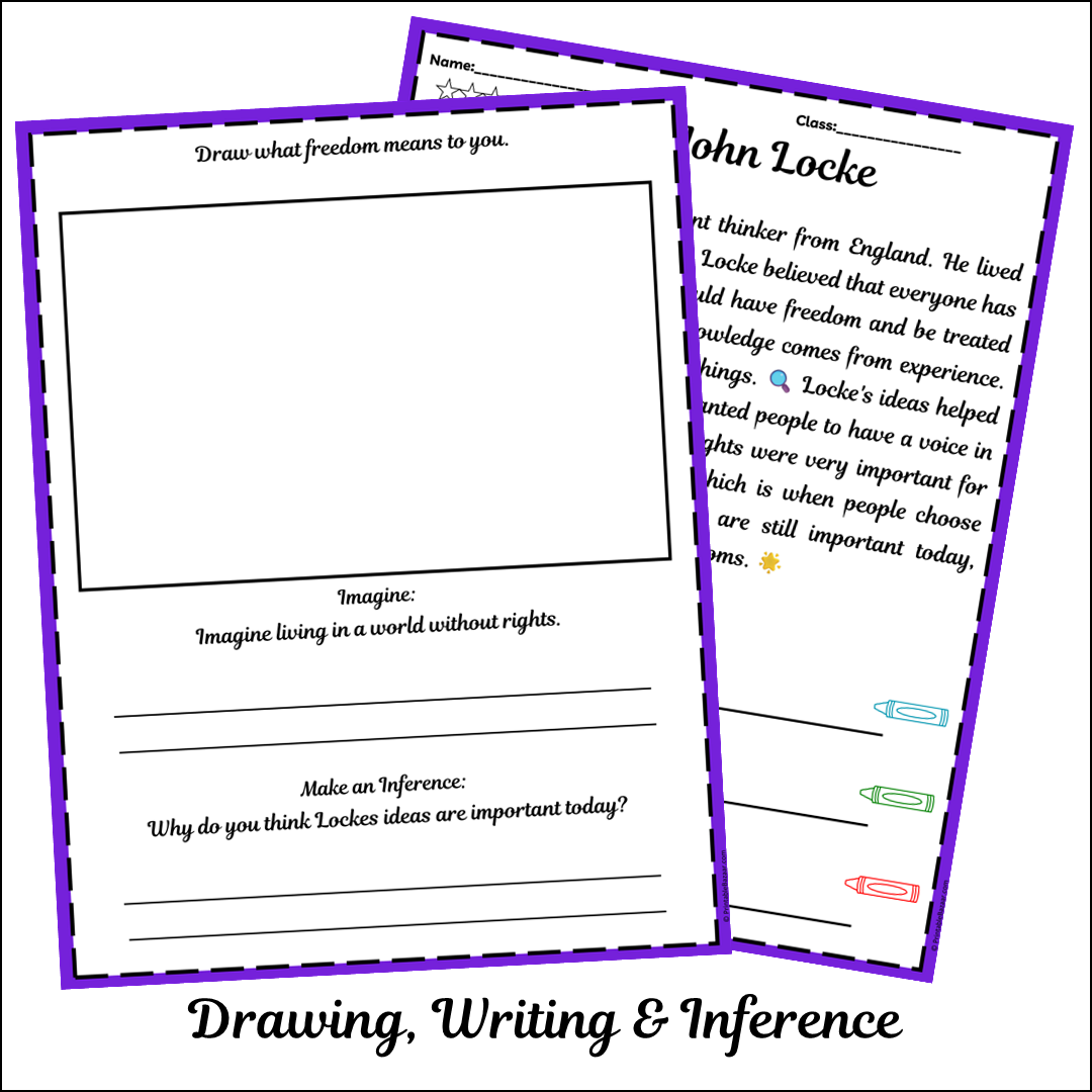 John Locke | Short Reading Comprehension Creative Worksheet