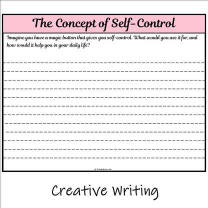 The Concept of Self-Control | Main Idea and Supporting Details Reading Passage and Questions