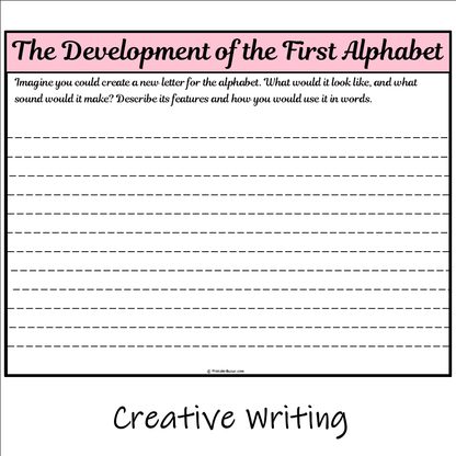 The Development of the First Alphabet | Main Idea and Supporting Details Reading Passage and Questions