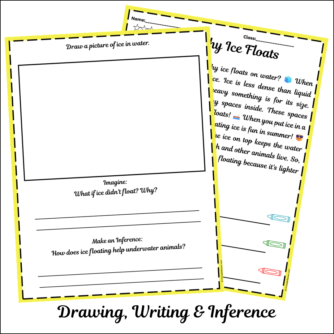 Why Ice Floats | Short Reading Comprehension Creative Worksheet