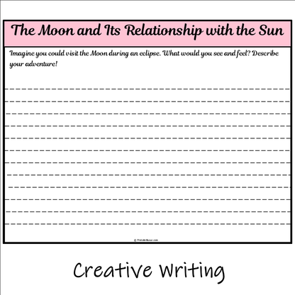 The Moon and Its Relationship with the Sun | Main Idea and Supporting Details Reading Passage and Questions