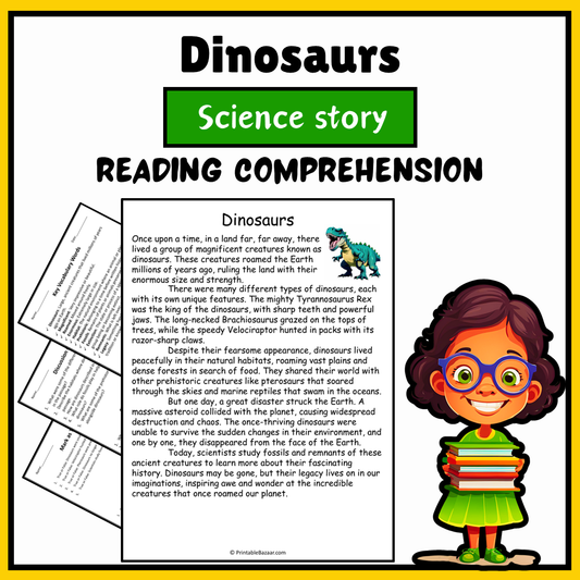 Dinosaurs | Science Story Reading Comprehension Activity